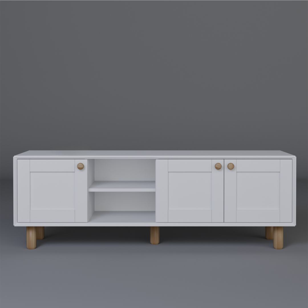 Έπιπλο Τηλεόρασης Petaloudes Λευκό 160x40x56 εκ. Μελαμίνης
