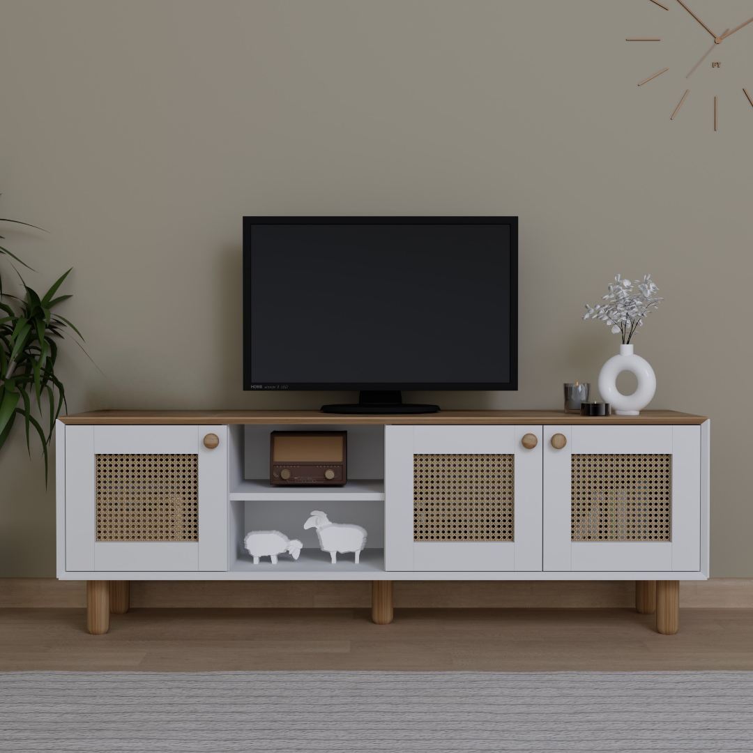 Έπιπλο Τηλεόρασης Petaloudes Δρυς Garden 160x40x56 εκ. Μελαμίνης Κωδ. 143