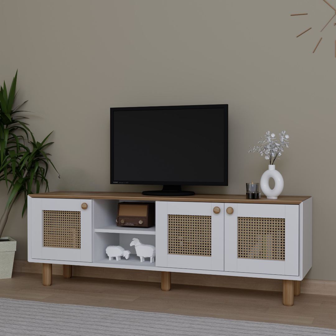 Έπιπλο Τηλεόρασης Petaloudes Δρυς Garden 160x40x56 εκ. Μελαμίνης Κωδ. 143