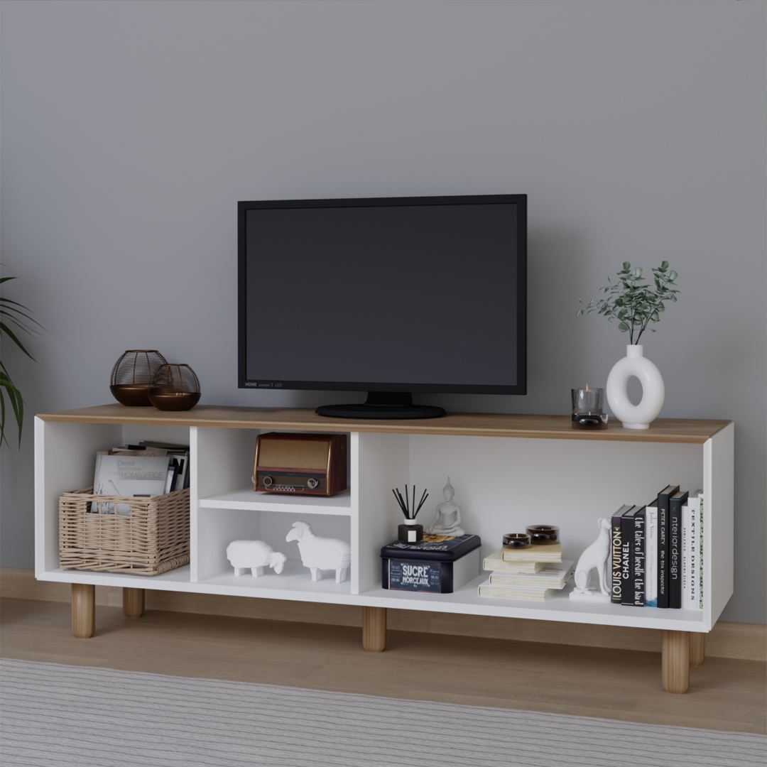 Έπιπλο Τηλεόρασης Petaloudes Δρυς Garden 160x40x56 εκ. Μελαμίνης Κωδ. 143