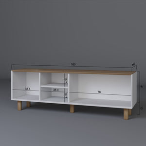 Έπιπλο Τηλεόρασης Petaloudes Δρυς Garden 160x40x56 εκ. Μελαμίνης Κωδ. 143