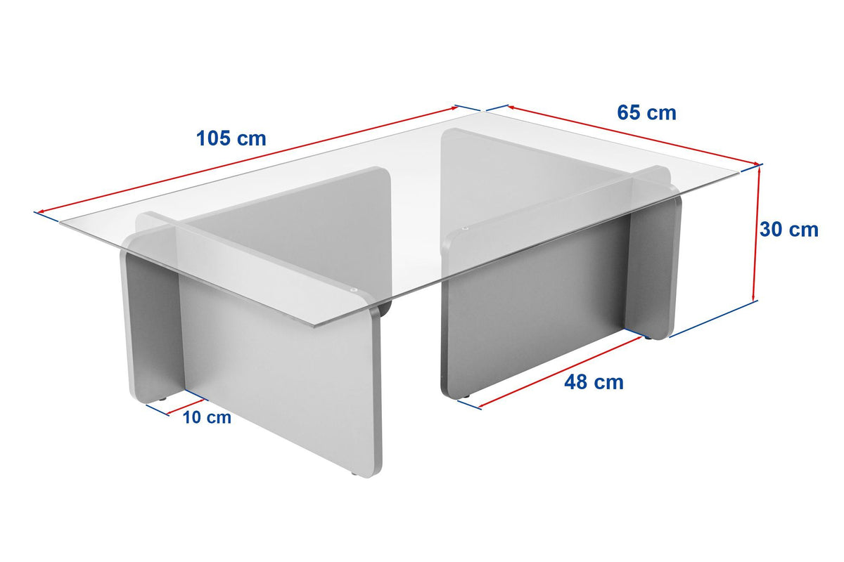 Τραπεζάκι Σαλονιού Loutraki Γυάλινο Καρυδί Venezia 105x65x30 εκ. Μελαμίνης
