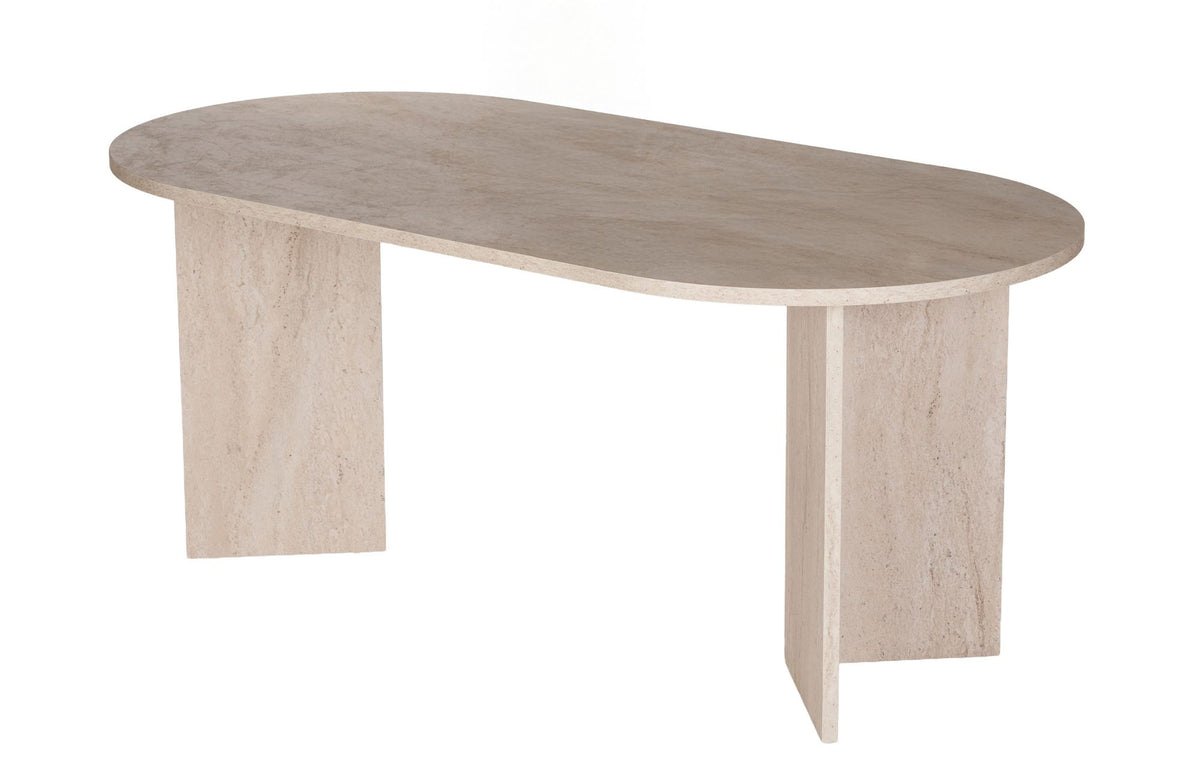 Τραπέζι Τραπεζαρίας Symi Travertine 180x90x75 εκ. Μελαμίνης