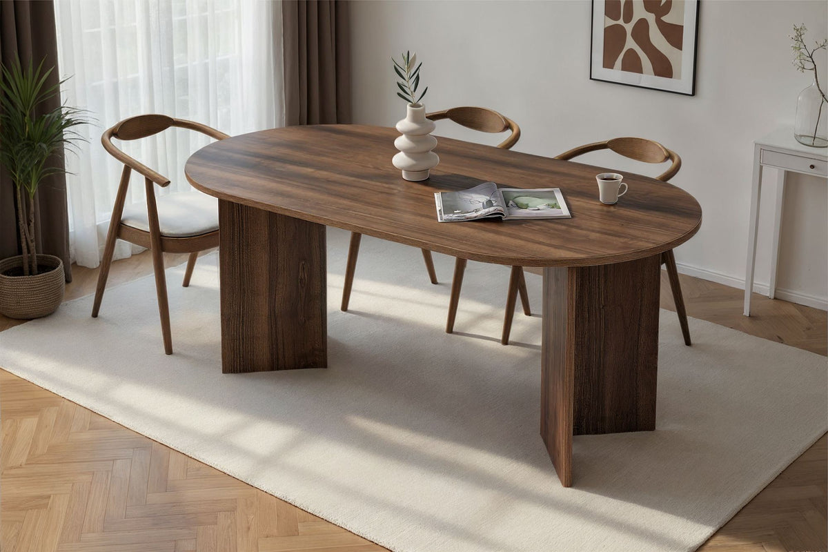 Τραπέζι Τραπεζαρίας Symi Καρυδί Venezia 180x90x75 εκ. Μελαμίνης