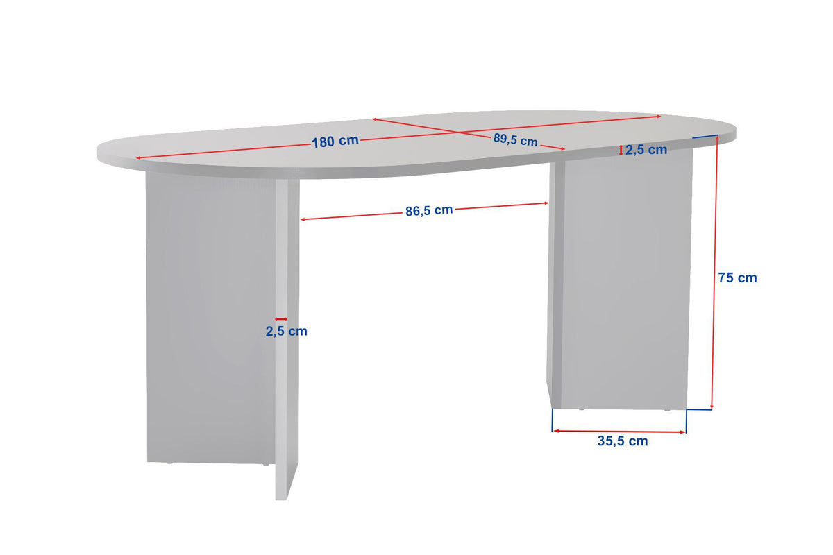 Τραπέζι Τραπεζαρίας Symi Λευκό Ξύλο 180x90x75 εκ. Μελαμίνης