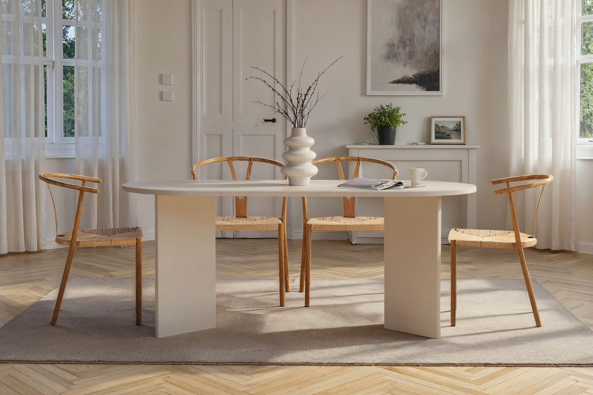 Τραπέζι Τραπεζαρίας Symi Λευκό Ξύλο 180x90x75 εκ. Μελαμίνης