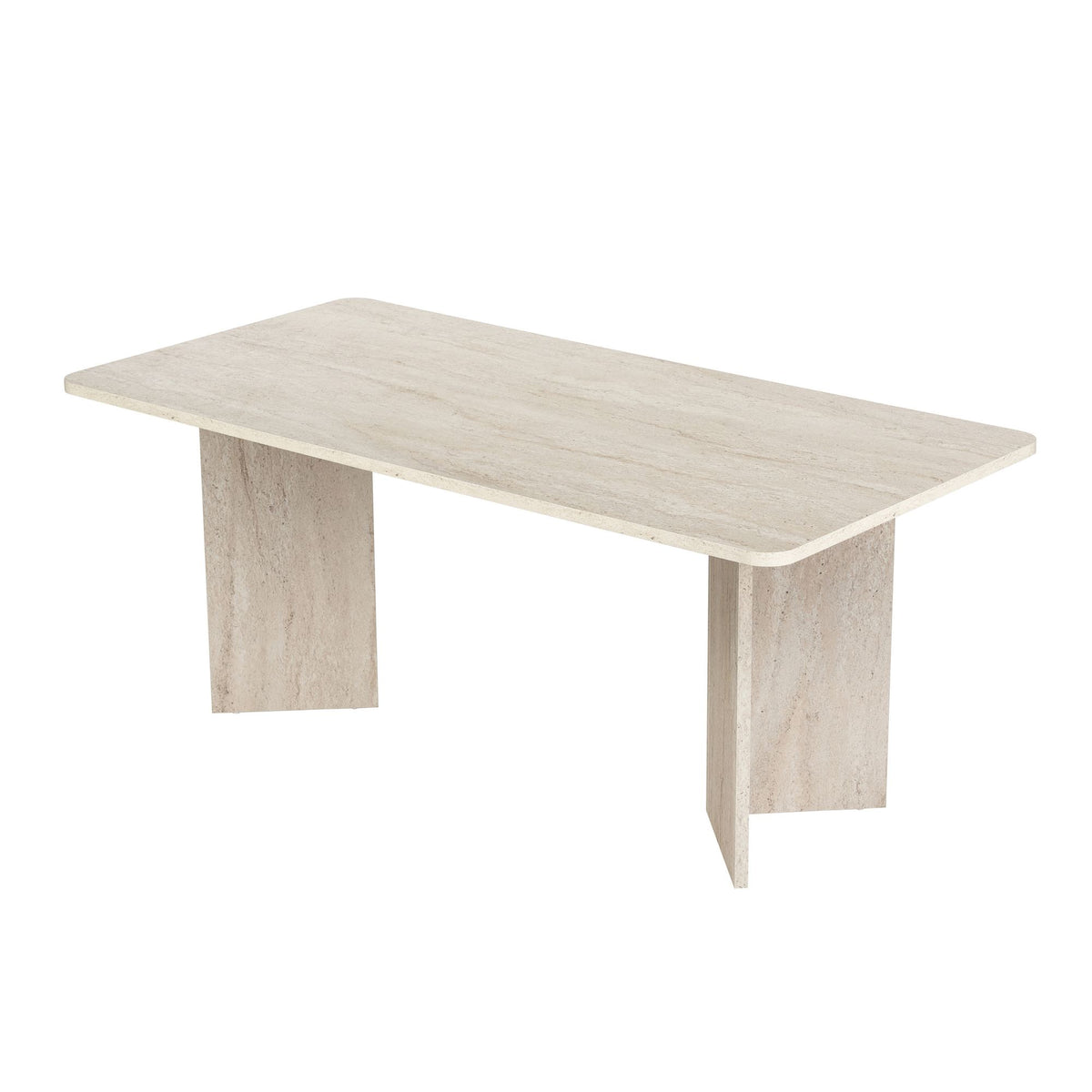 Τραπέζι Τραπεζαρίας Chalki Travertine 180x90x75 εκ. Μελαμίνης