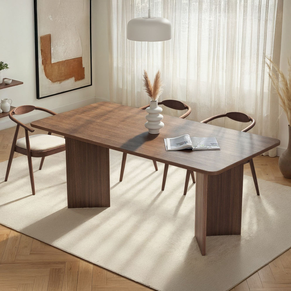 Τραπέζι Τραπεζαρίας Chalki Καρυδί 180x90x75 εκ. Μελαμίνης