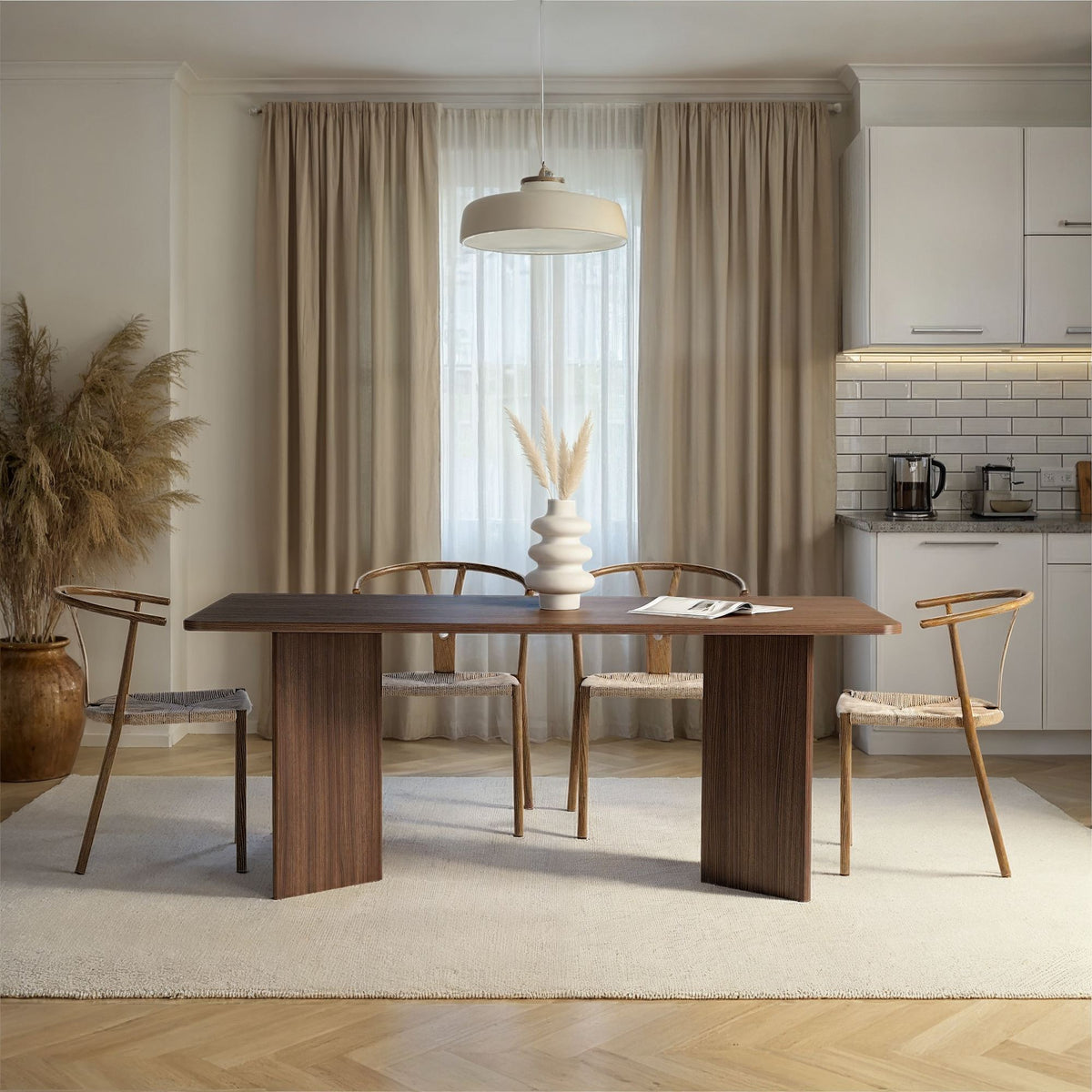 Τραπέζι Τραπεζαρίας Chalki Καρυδί 180x90x75 εκ. Μελαμίνης