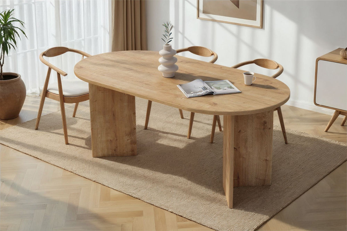 Τραπέζι Τραπεζαρίας Symi Δρυς Sapphire 180x90x75 εκ. Μελαμίνης - Pakobazaar