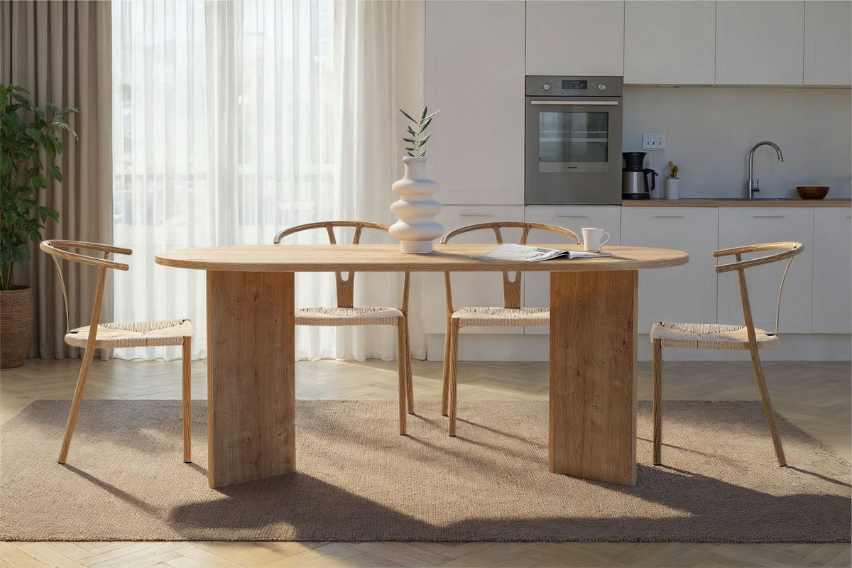 Τραπέζι Τραπεζαρίας Symi Δρυς Sapphire 180x90x75 εκ. Μελαμίνης - Pakobazaar