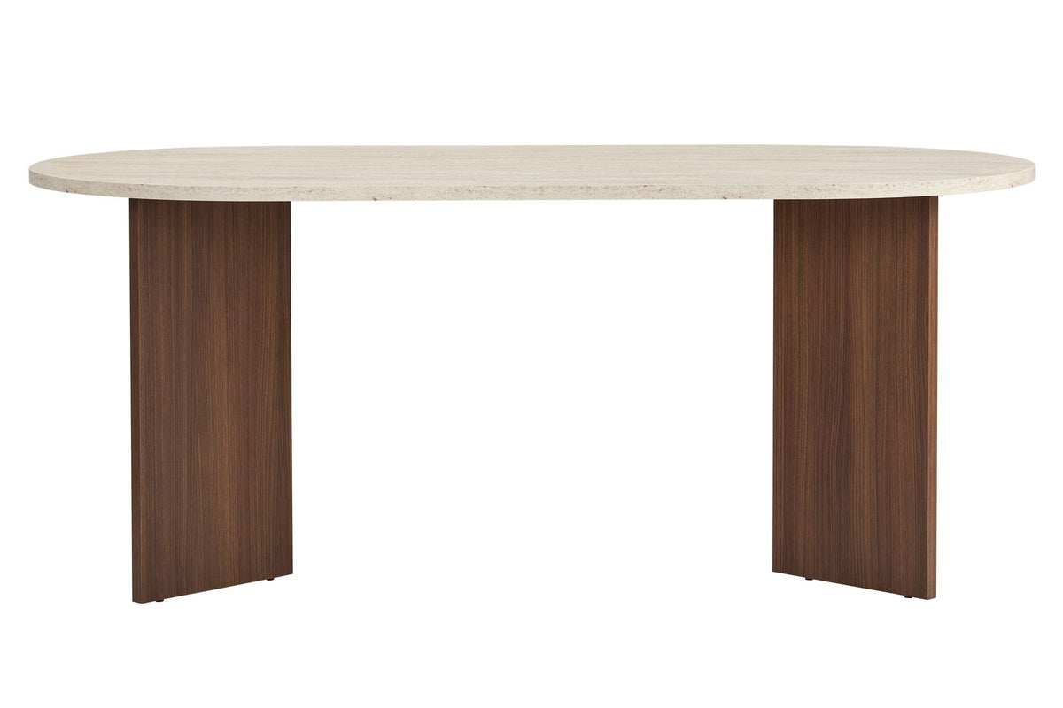 Τραπέζι Τραπεζαρίας Symi Travertine - Καρυδί Milano 180x90x75 εκ. Μελαμίνης