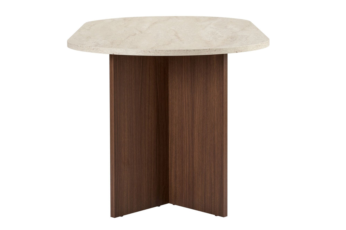 Τραπέζι Τραπεζαρίας Symi Travertine - Καρυδί Milano 180x90x75 εκ. Μελαμίνης