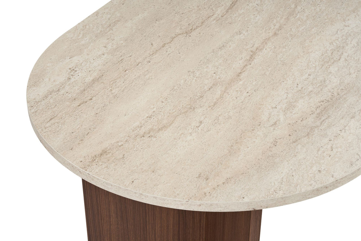Τραπέζι Τραπεζαρίας Symi Travertine - Καρυδί Milano 180x90x75 εκ. Μελαμίνης