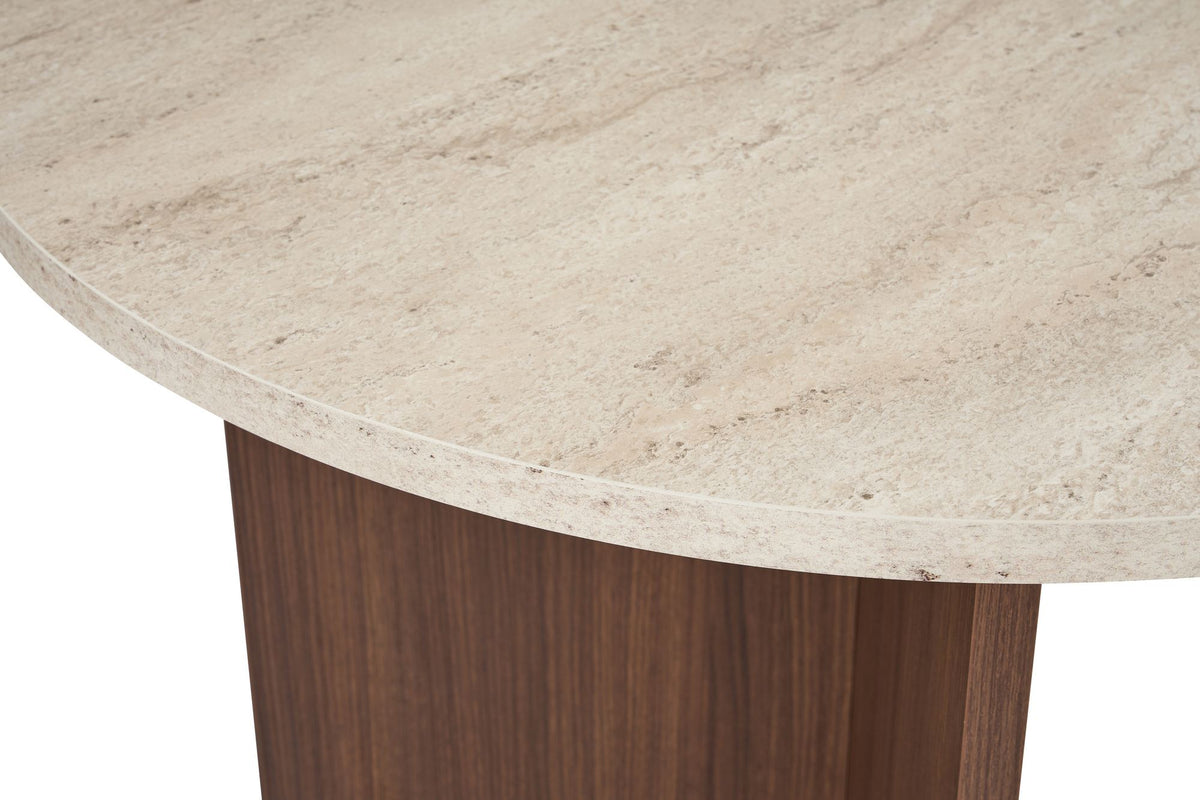Τραπέζι Τραπεζαρίας Symi Travertine - Καρυδί Milano 180x90x75 εκ. Μελαμίνης