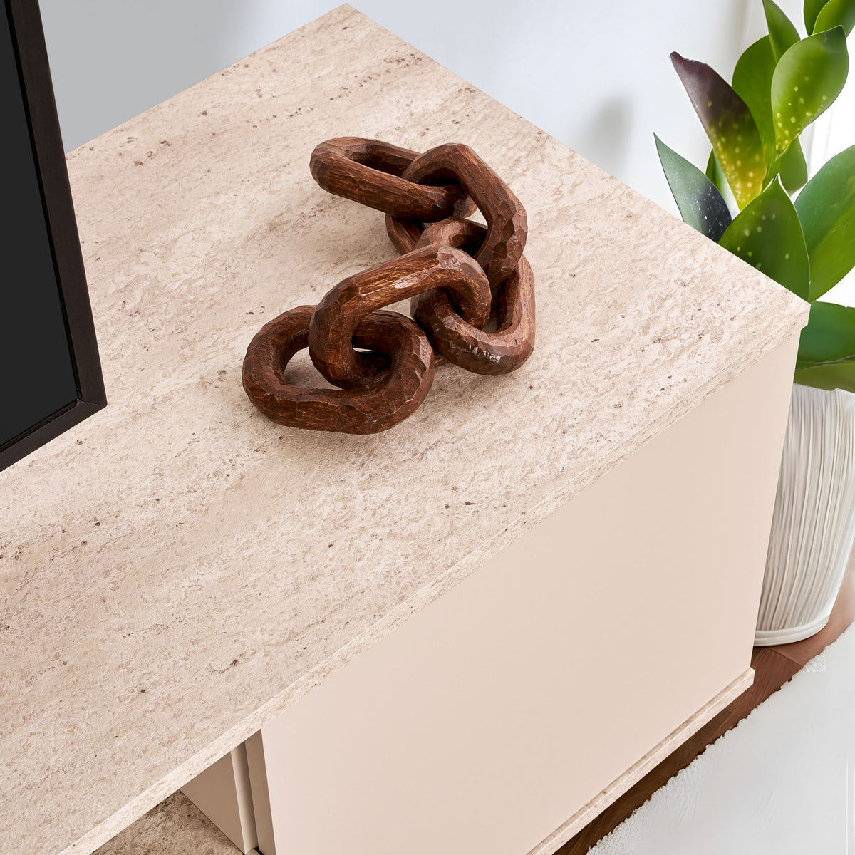 Έπιπλο Τηλεόρασης Mandrakia Βιζόν - Travertine 180x44.5x44.6 εκ. Μελαμίνης