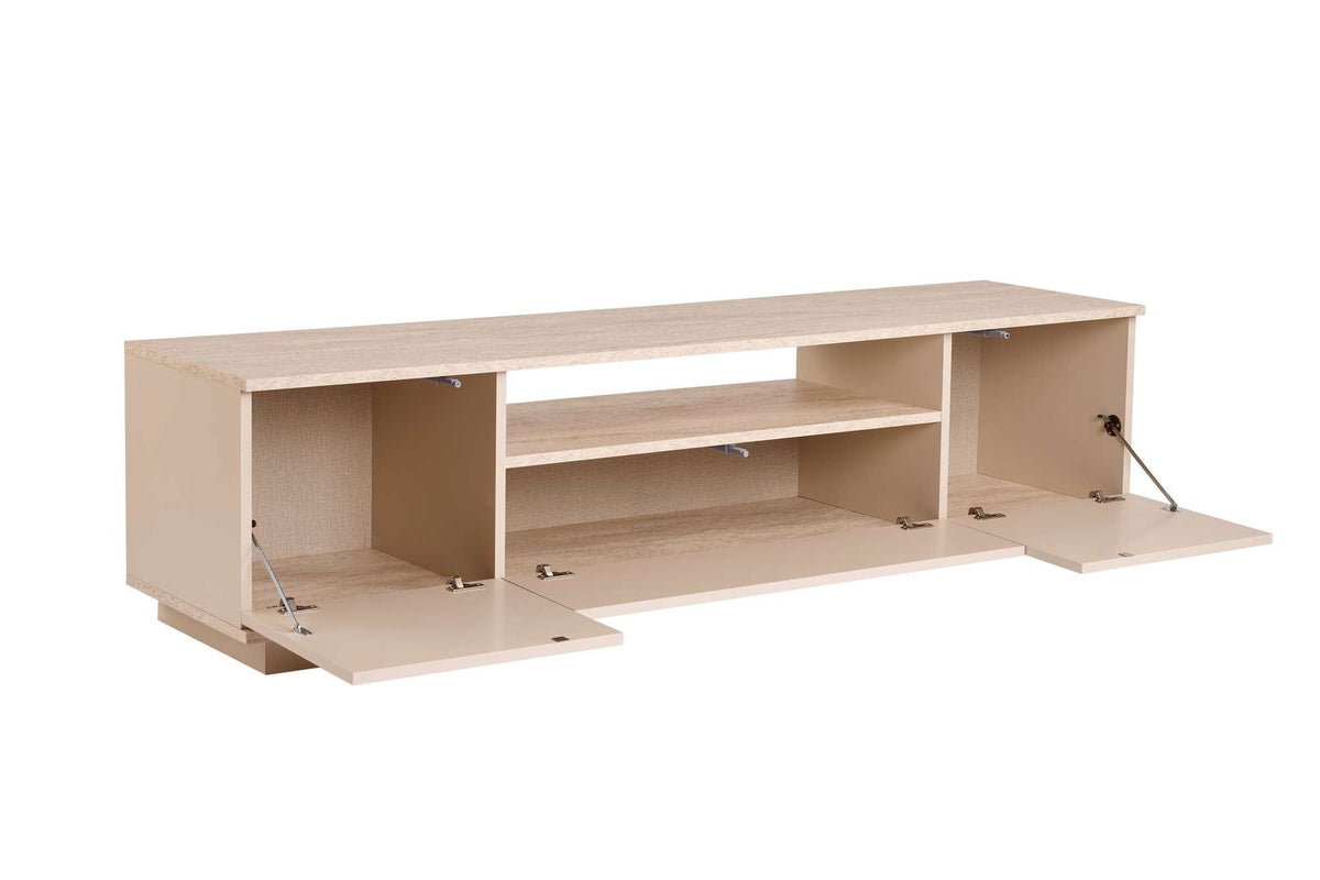 Έπιπλο Τηλεόρασης Mandrakia Βιζόν - Travertine 180x44.5x44.6 εκ. Μελαμίνης