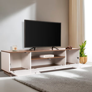 Έπιπλο Τηλεόρασης Mandrakia Λευκό - Καρυδί 180x44.5x44.6 εκ. Μελαμίνης