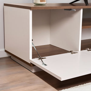 Έπιπλο Τηλεόρασης Mandrakia Λευκό - Καρυδί 180x44.5x44.6 εκ. Μελαμίνης