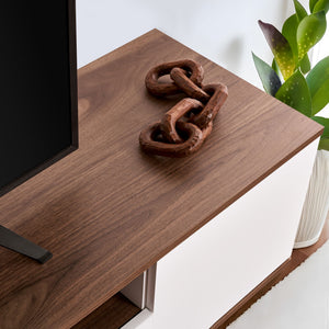 Έπιπλο Τηλεόρασης Mandrakia Λευκό - Καρυδί 180x44.5x44.6 εκ. Μελαμίνης