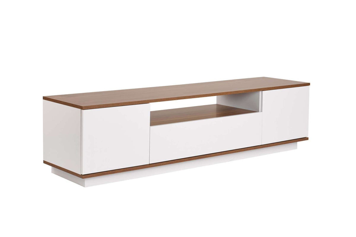 Έπιπλο Τηλεόρασης Mandrakia Λευκό - Καρυδί 180x44.5x44.6 εκ. Μελαμίνης