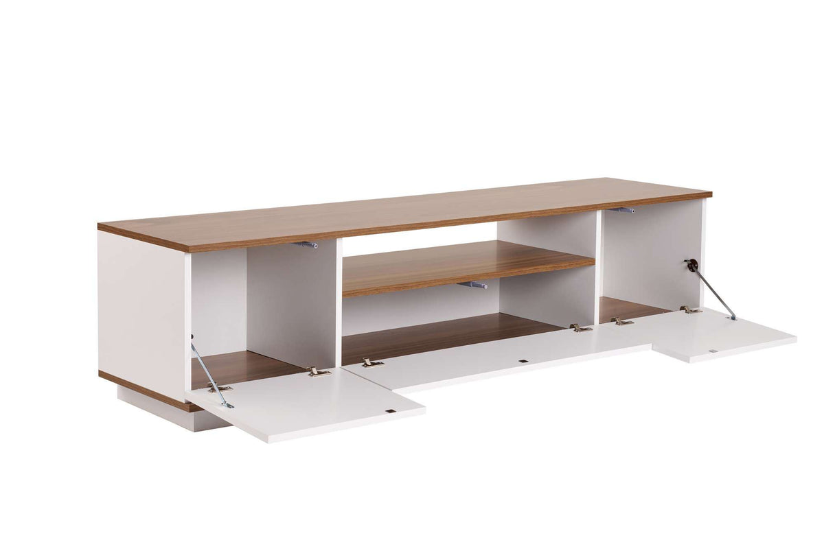 Έπιπλο Τηλεόρασης Mandrakia Λευκό - Καρυδί 180x44.5x44.6 εκ. Μελαμίνης