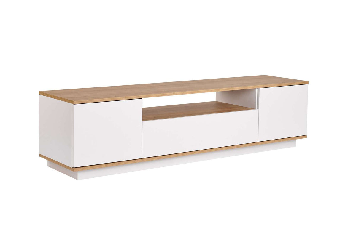 Έπιπλο Τηλεόρασης Mandrakia Λευκό - Δρυς Cadiz 180x44.5x44.6 εκ. Μελαμίνης