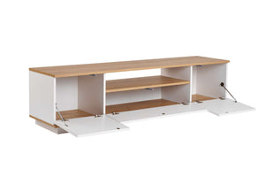 Έπιπλο Τηλεόρασης Mandrakia Λευκό - Δρυς Cadiz 180x44.5x44.6 εκ. Μελαμίνης - Pakobazaar