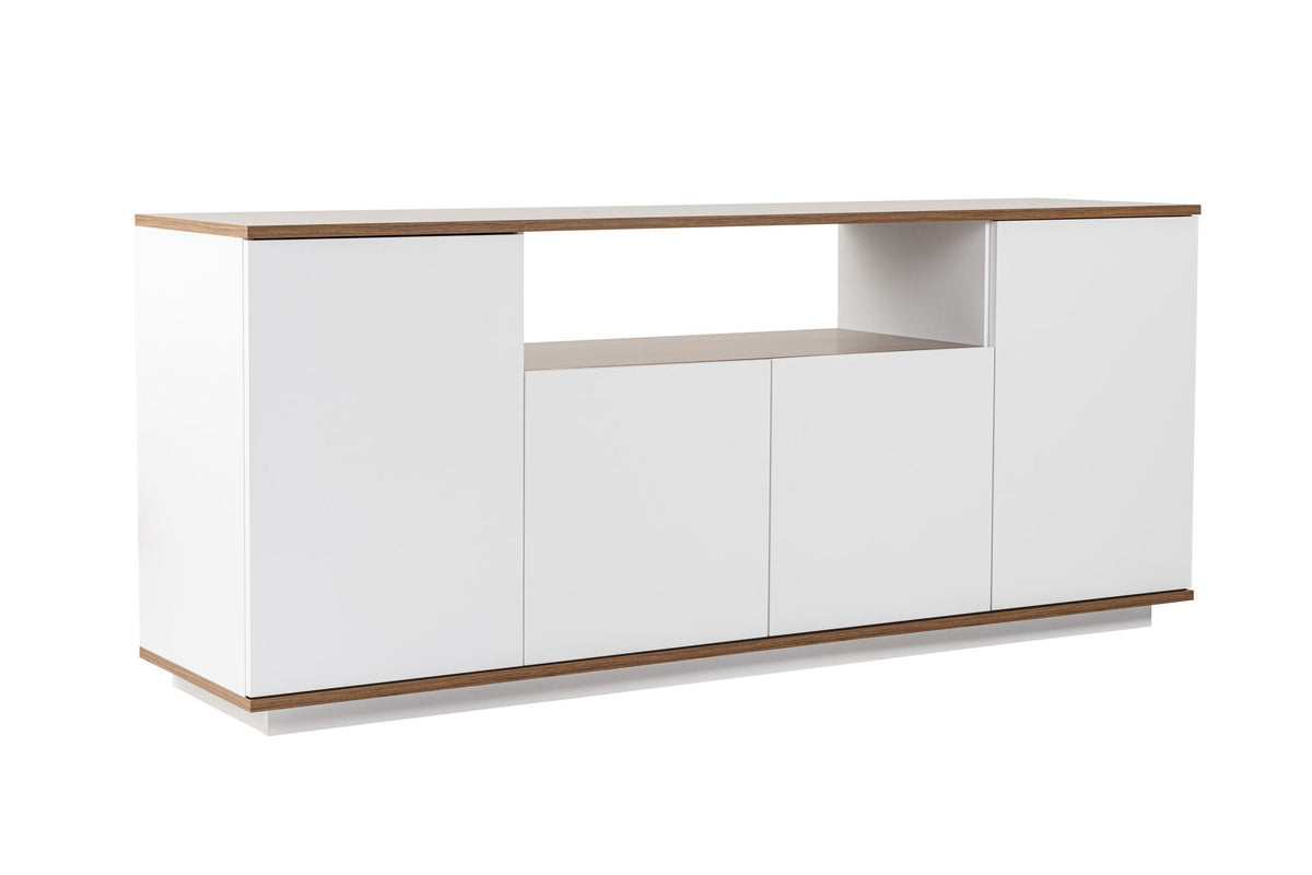 Κονσόλα Pefkos Λευκό - Καρυδί 180x44.5x75 εκ. Μελαμίνης