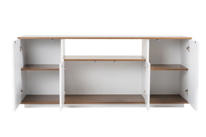 Κονσόλα Pefkos Λευκό - Καρυδί 180x44.5x75 εκ. Μελαμίνης