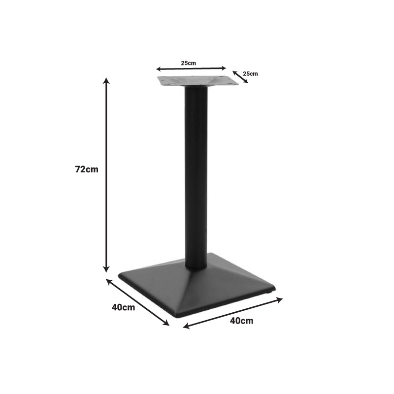 Βάση τραπεζιού Ova  μεταλλική σε μαύρη απόχρωση 40x40x72εκ - Image 2