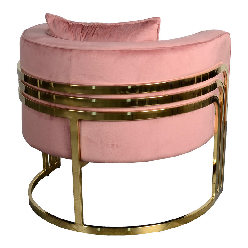Πολυθρόνα Roblu  χρυσό μέταλλο και βελούδο σε απόχρωση σάπιο μήλο 72x77.4x70εκ - Image 3
