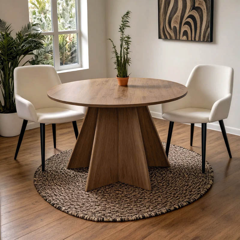 Τραπέζι Bibble  mdf σε καρυδί απόχρωση Φ120x76εκ - Pakobazaar