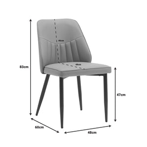 Καρέκλα Onyer  καφέ-γκρι pu με πόδι μαύρο μέταλλο 48x60x83εκ - Pakobazaar