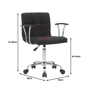 Καρέκλα γραφείου Buleco  pu σε μαύρη απόχρωση 56x46x74-86εκ - Image 9