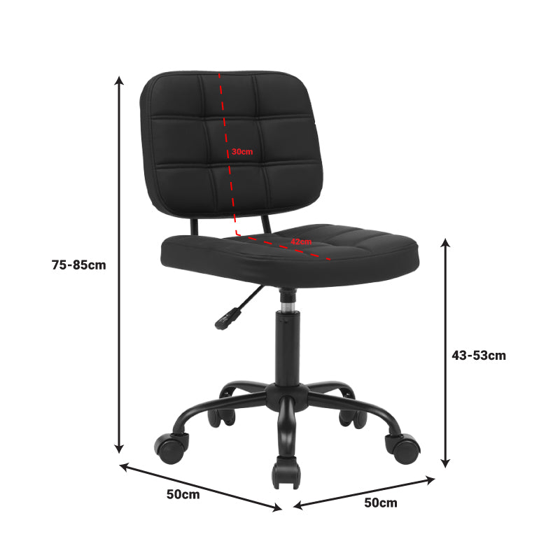 Καρέκλα γραφείου Sedia  pu σε μαύρη απόχρωση 50x50x75-85εκ - Pakobazaar