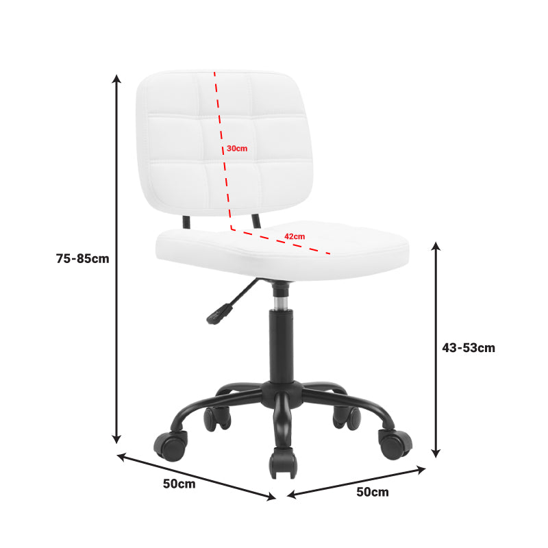 Καρέκλα γραφείου Sedia  pu σε λευκή απόχρωση 50x50x75-85εκ - Pakobazaar