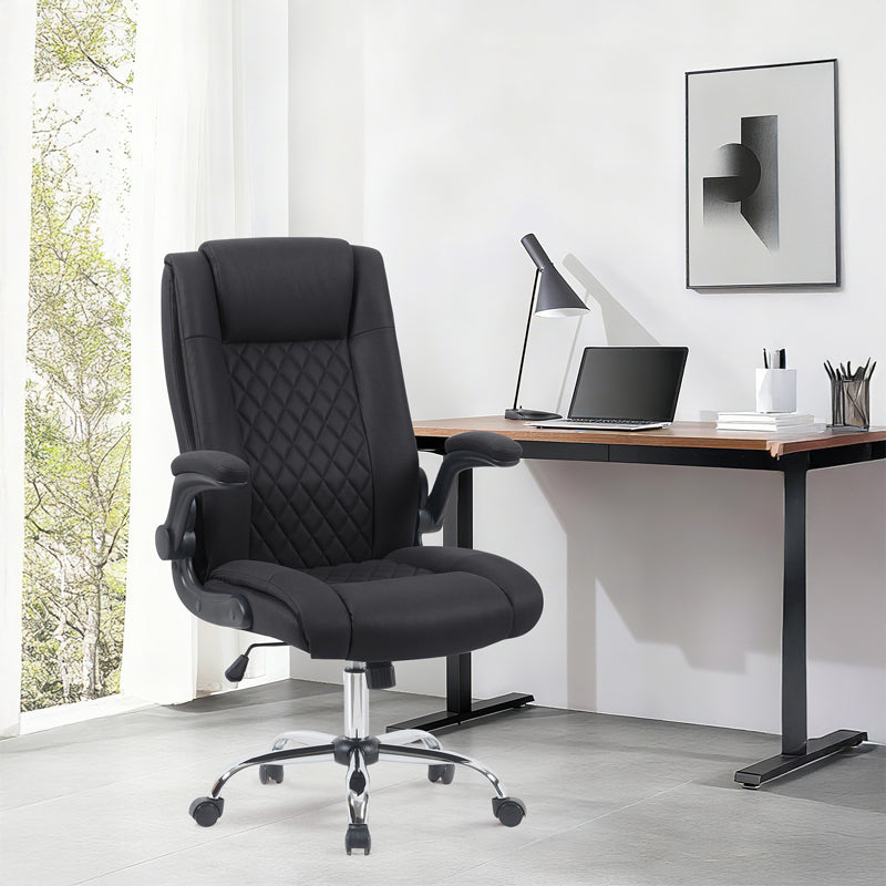 Καρέκλα γραφείου διευθυντη Kesla  PES μαύρo 65x65x113-121εκ - Pakobazaar