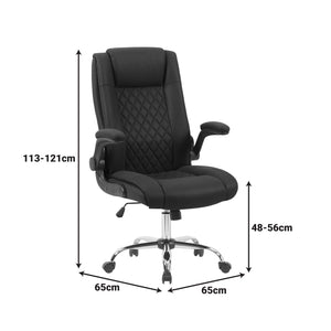 Καρέκλα γραφείου διευθυντη Kesla  PES μαύρo 65x65x113-121εκ - Pakobazaar