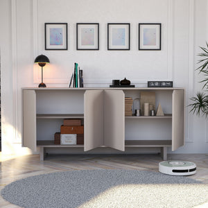 Κονσόλα Meskla Με Ράφια Μπεζ 180x40x80.6 εκ. Μελαμίνης