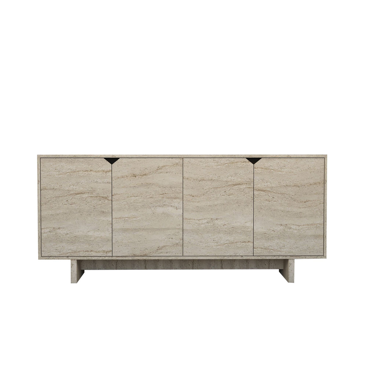 Κονσόλα Zourva Με Ράφια Travertine 180x40x80.6 εκ. Μελαμίνης
