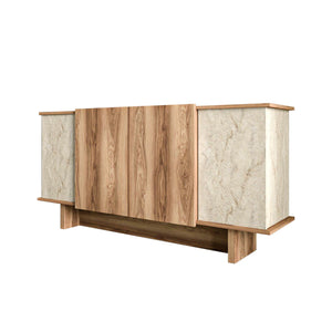 Κονσόλα Isternia Με Ράφια Travertine - Καρυδί 180x40x81 εκ. Μελαμίνης