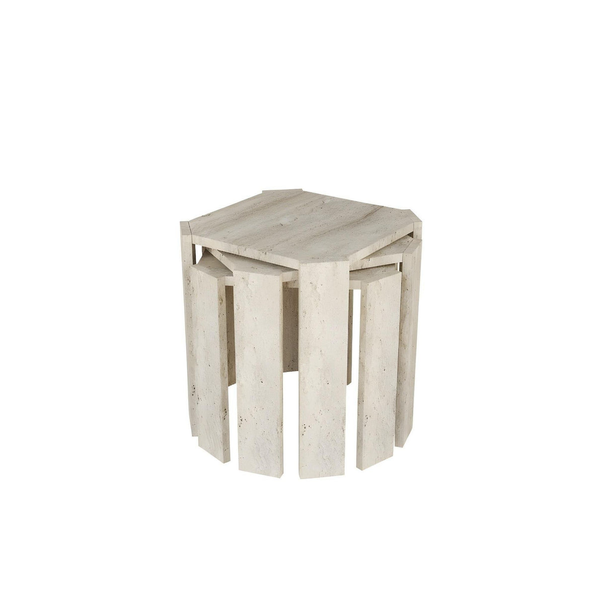 Τραπεζάκια Σαλονιού Σετ 3τμχ Katavothres Travertine 38x38x45 εκ. Μελαμίνης