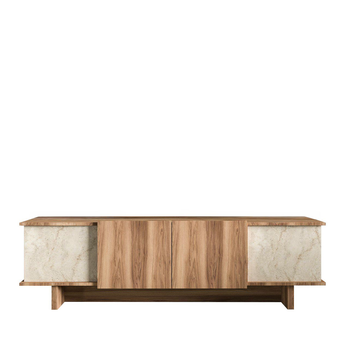 Έπιπλο Τηλεόρασης Isternia Με Ράφια Travertine - Καρυδί 180x33x50 εκ. Μελαμίνης