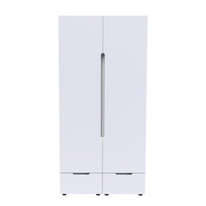 Ντουλάπα δίφυλλη Afina  mdf σε λευκή glossy απόχρωση 100x57x213εκ - Image 5
