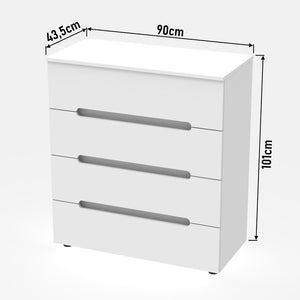 Συρταριέρα Afina  mdf σε λευκή glossy απόχρωση 90x44x101εκ - Image 6