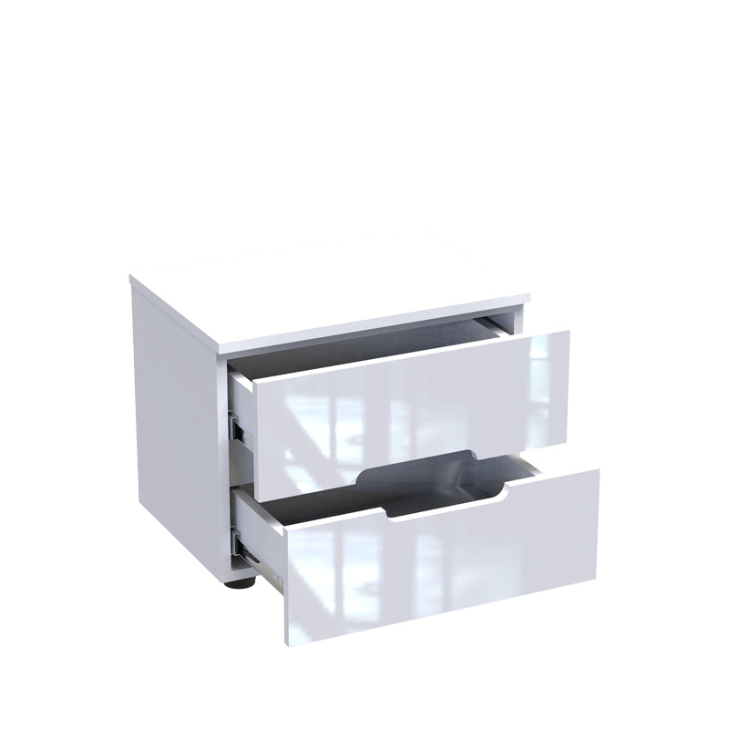 Κομοδίνο Afina  mdf σε λευκή glossy απόχρωση 50x35x41εκ - Image 2