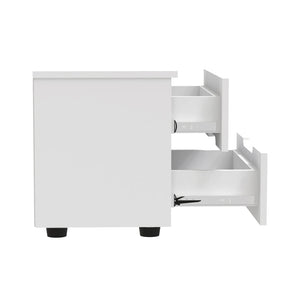 Κομοδίνο Afina  mdf σε λευκή glossy απόχρωση 50x35x41εκ - Image 4