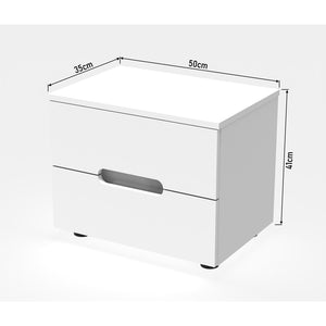Κομοδίνο Afina  mdf σε λευκή glossy απόχρωση 50x35x41εκ - Image 6
