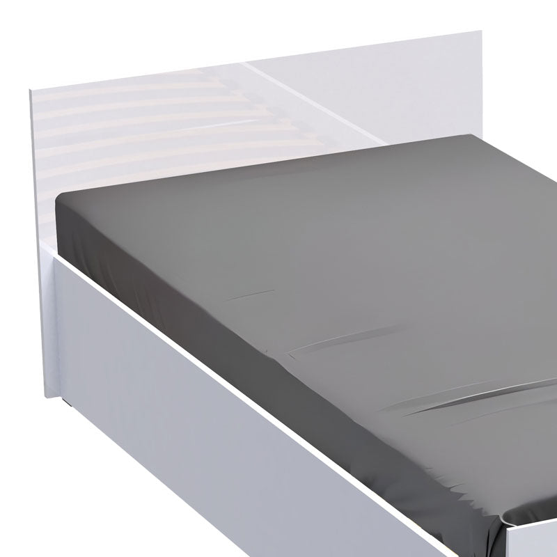 Κρεβάτι μονό Afina  σε λευκή glossy απόχρωση 90x200εκ - Pakobazaar